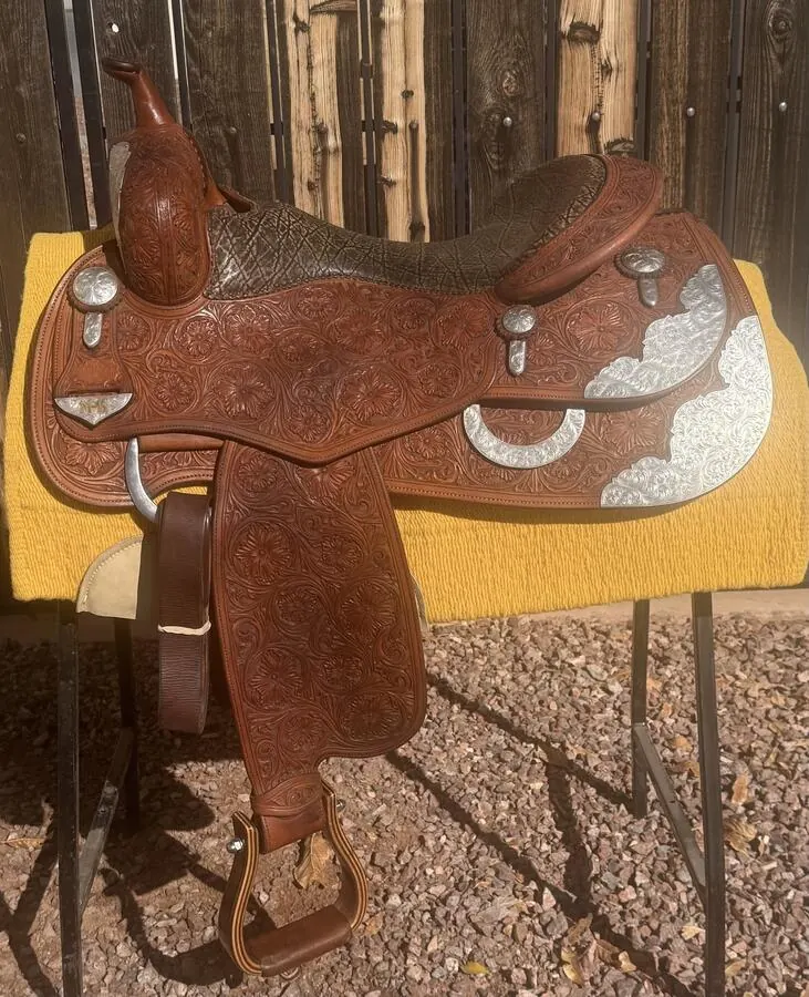 AF Reiner by Pinnacle Saddlery — 16" Elephant Seat, Full Silver — Horn Silver