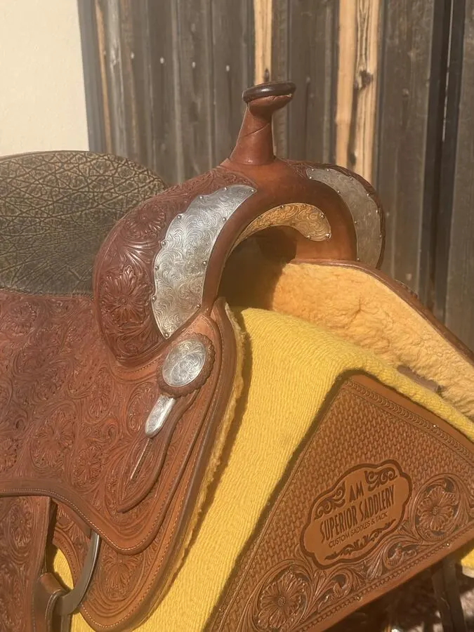 AF Reiner by Pinnacle Saddlery — 16" Elephant Seat, Full Silver — Stamp