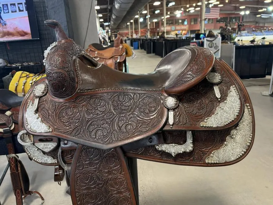 Bob Avila by Bob's Custom Saddle — 16" Silver Swell Cap & Full Silver Package — Full Right
