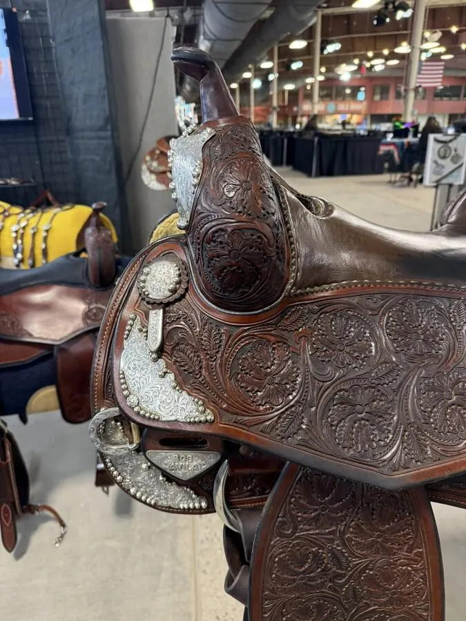 Bob Avila by Bob's Custom Saddle — 16" Silver Swell Cap & Full Silver Package — Horn Swell Left