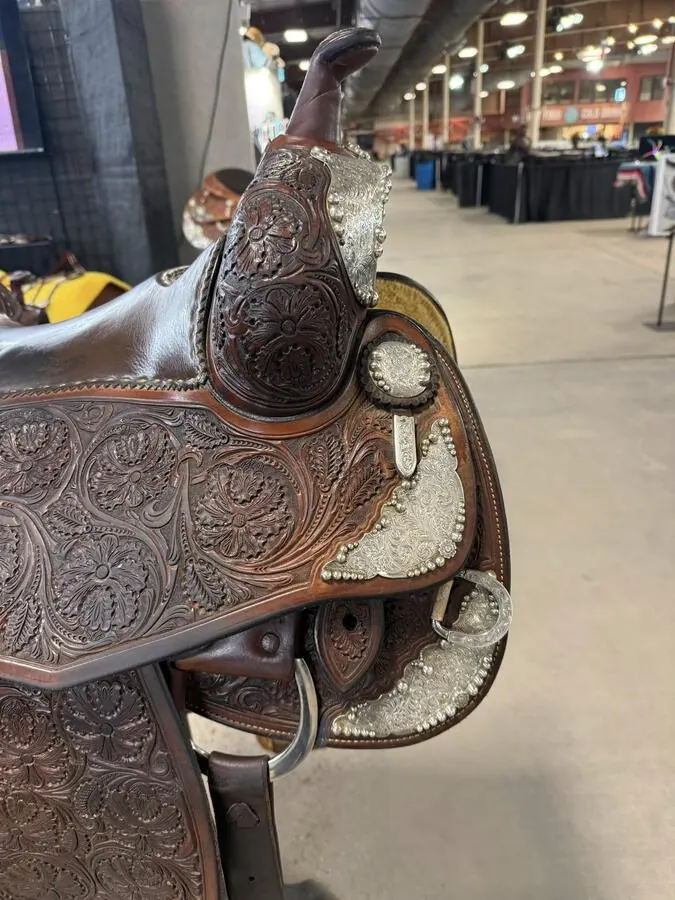 Bob Avila by Bob's Custom Saddle — 16" Silver Swell Cap & Full Silver Package — Horn Swell Right