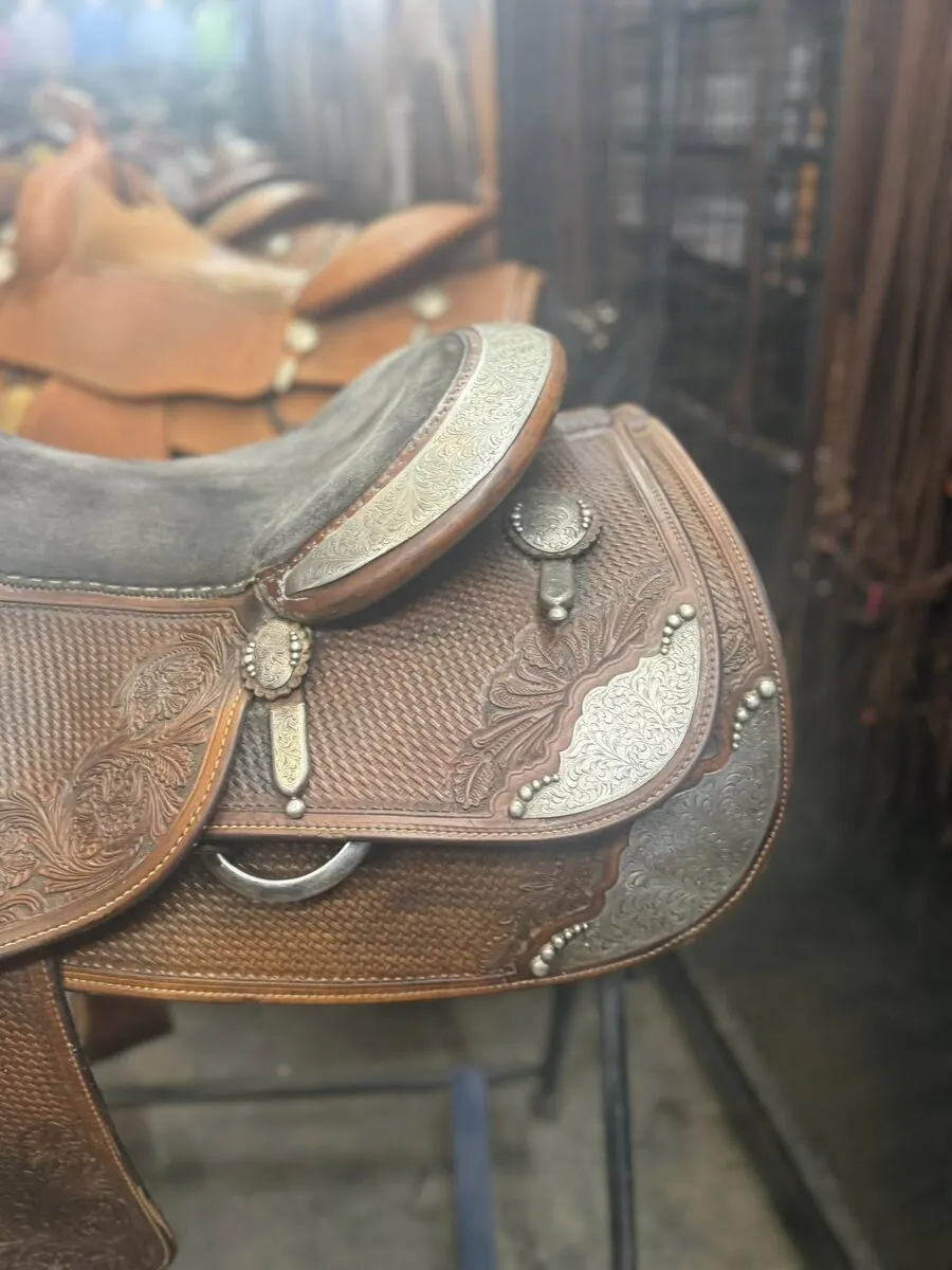 Bob Avila by Bob's Custom — 16" B99-472, Full Silver Package — Cantle Silver