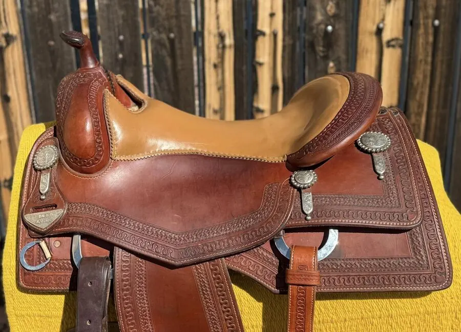 Bob Avila by Bob's Custom — 17" S-Scroll, Sterling Silver Conchos — Full Nearside