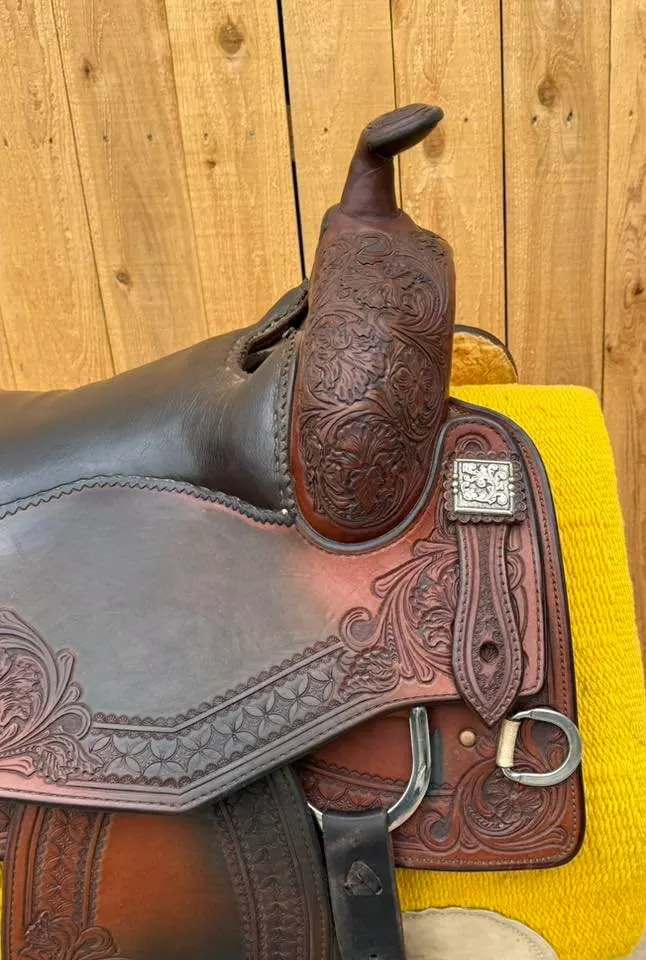 KR Reiner by Bob's Custom Saddle — 15½" Full Floral, Sterling Silver — Horn Seat