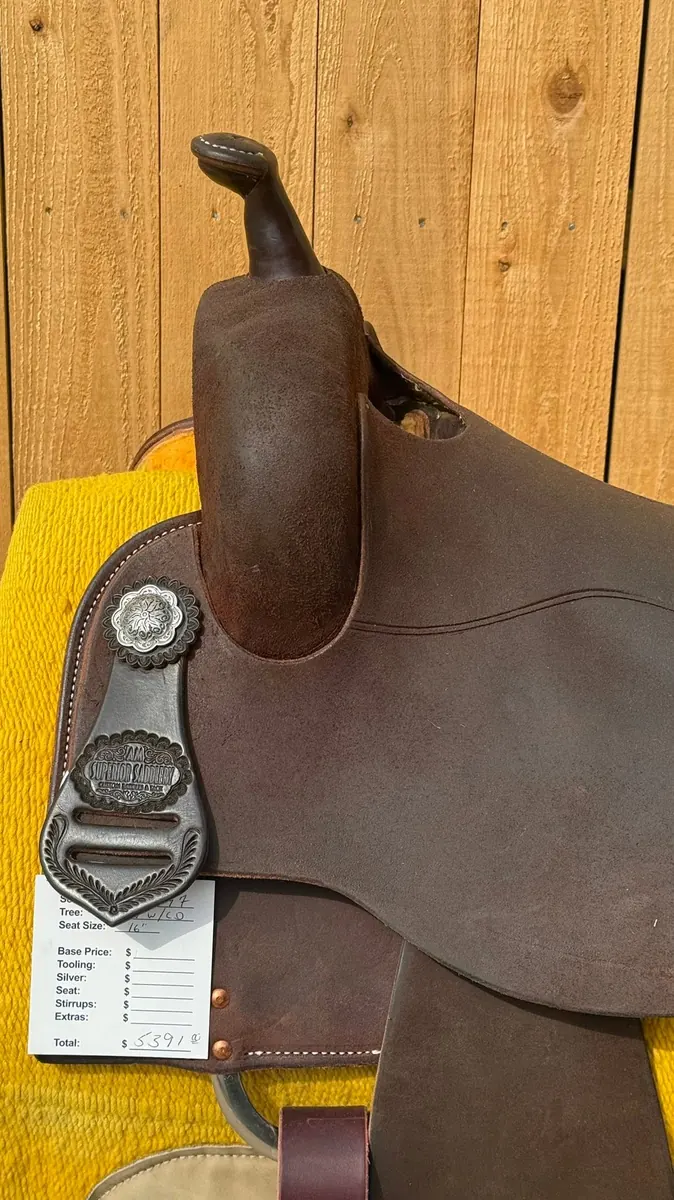 Superior Saddlery Ranch Rider — 16" M24 Tree, Dark Chocolate — Horn Tag
