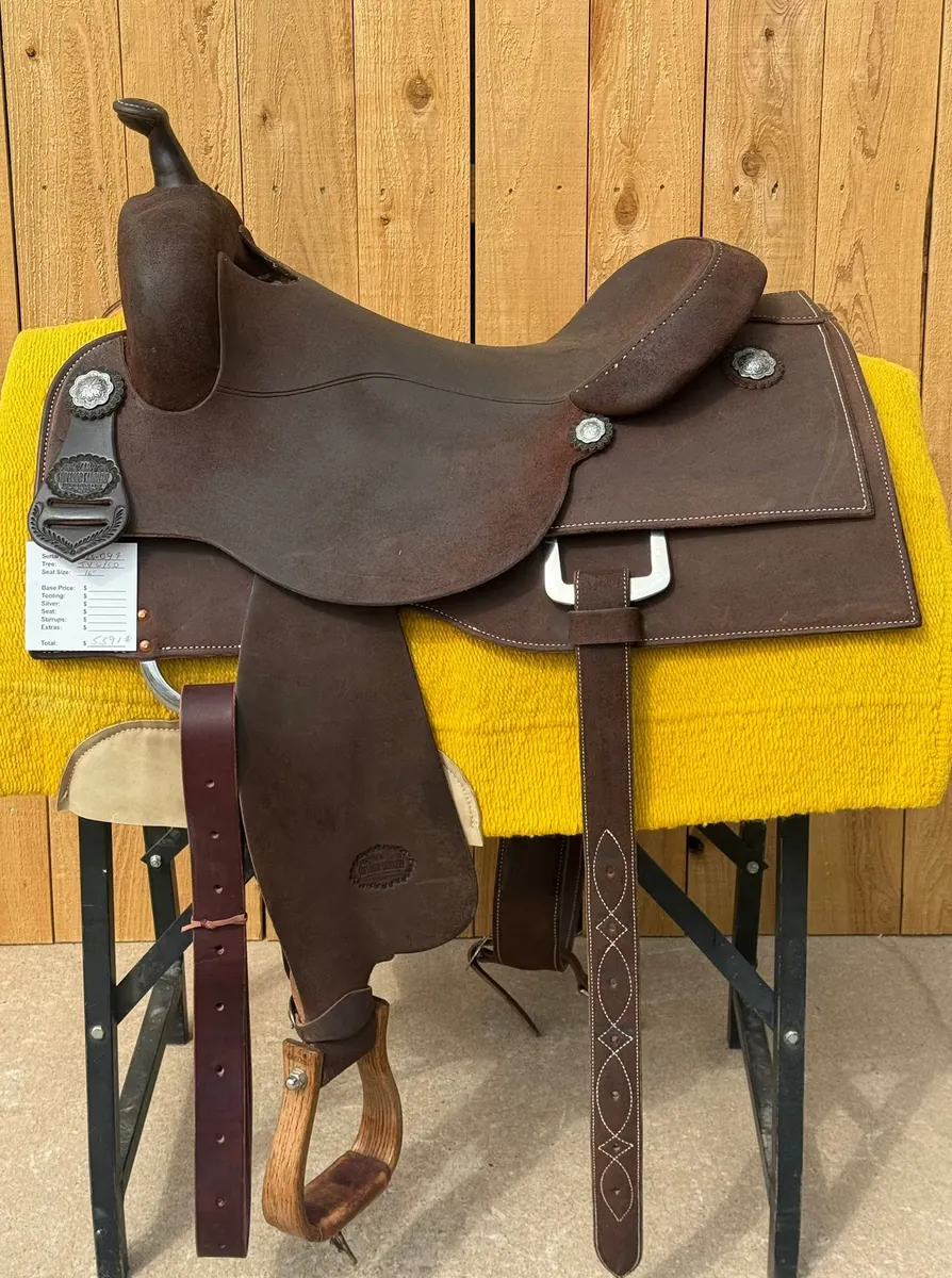 Superior Saddlery Ranch Rider — 16" M24 Tree, Dark Chocolate — Offside Full