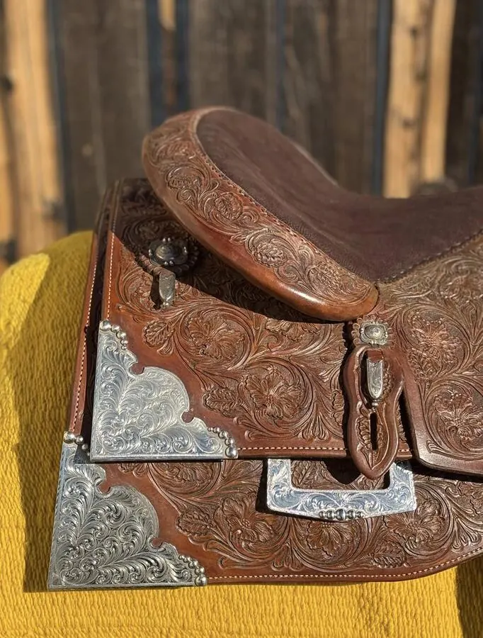 Trevor Dare Reiner by Martin Saddlery — 15½" Full Silver — Skirt Silver Detail